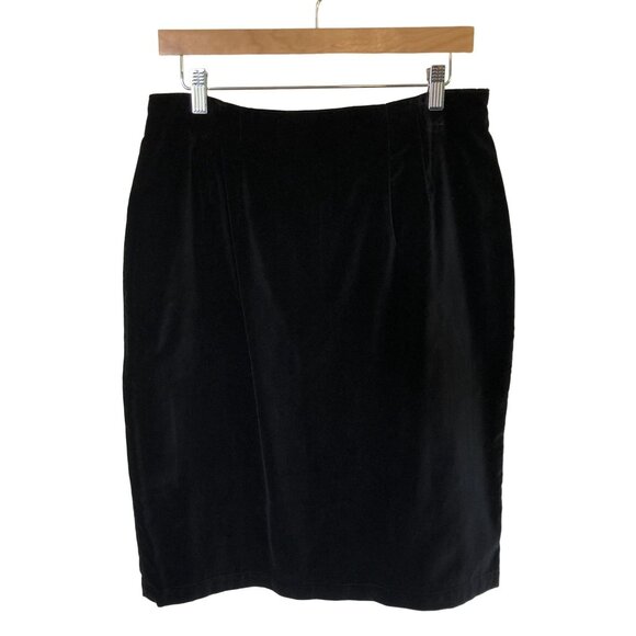 Bryn Connelly Dresses & Skirts - Vintage Black Velvet Pencil Skirt Women’s Size 14 Witchy Grunge Dark Romantic
